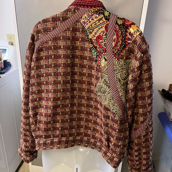 VTG 80’s Canvasbacks Patchwork Jacket Blazer L - Picture 2 of 8